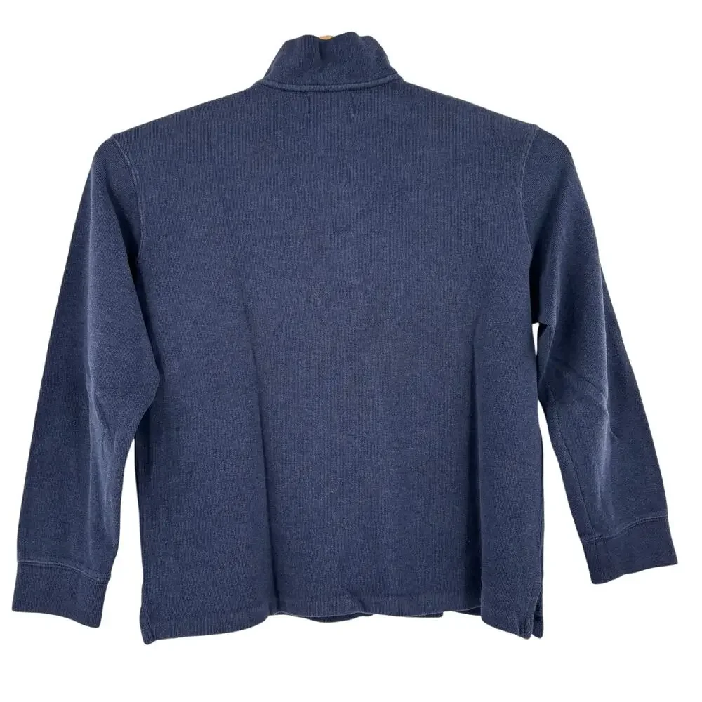 Polo Ralph Lauren Large Blue 1/4 Zip Cotton Pullover Long Sleeve Sweater